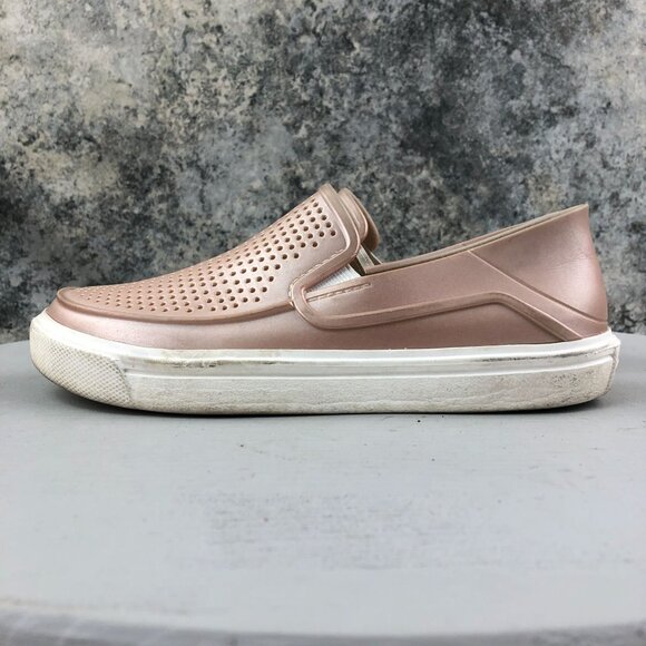 Crocs Women's Size 5** CitiLane Roka Pink Metallic Iconic Comfort Slip On Shoes - Picture 6 of 11